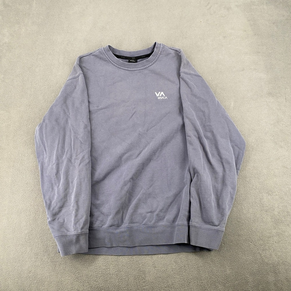 RVCA VA Crewneck Sweatshirt Mens Large Faded Purple French Terry Pullover